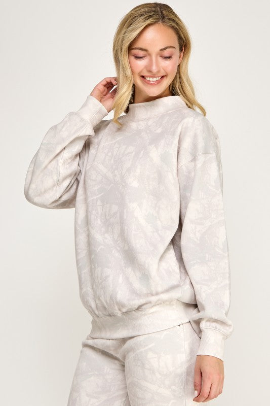 White Camo Mockneck Sweatshirt