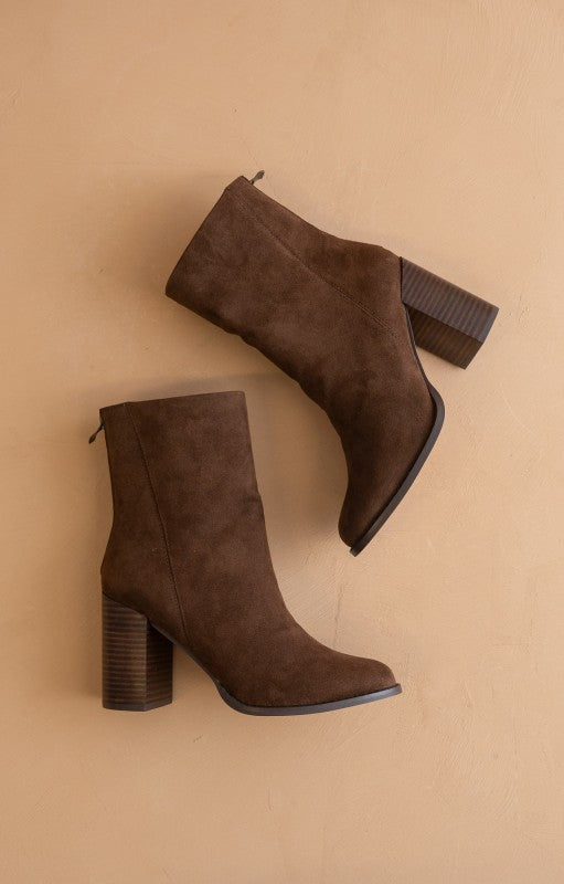 The Maxine - Minimal Suede Heel Bootie