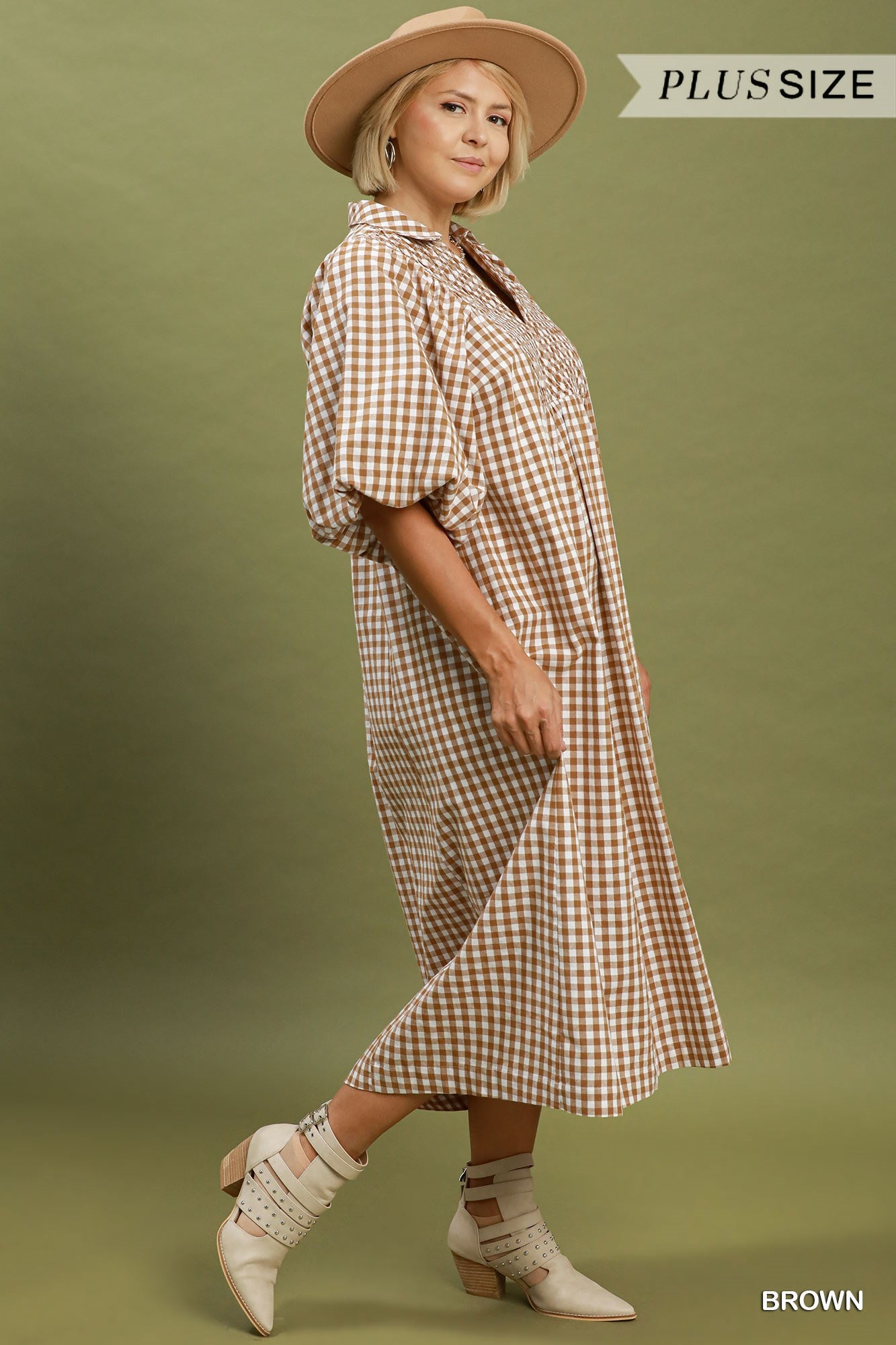 The Savanna Gingham Midi Dress