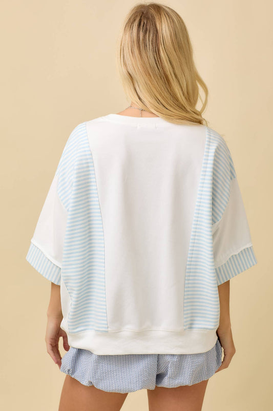 USA Patchwork Oversized Knit Top