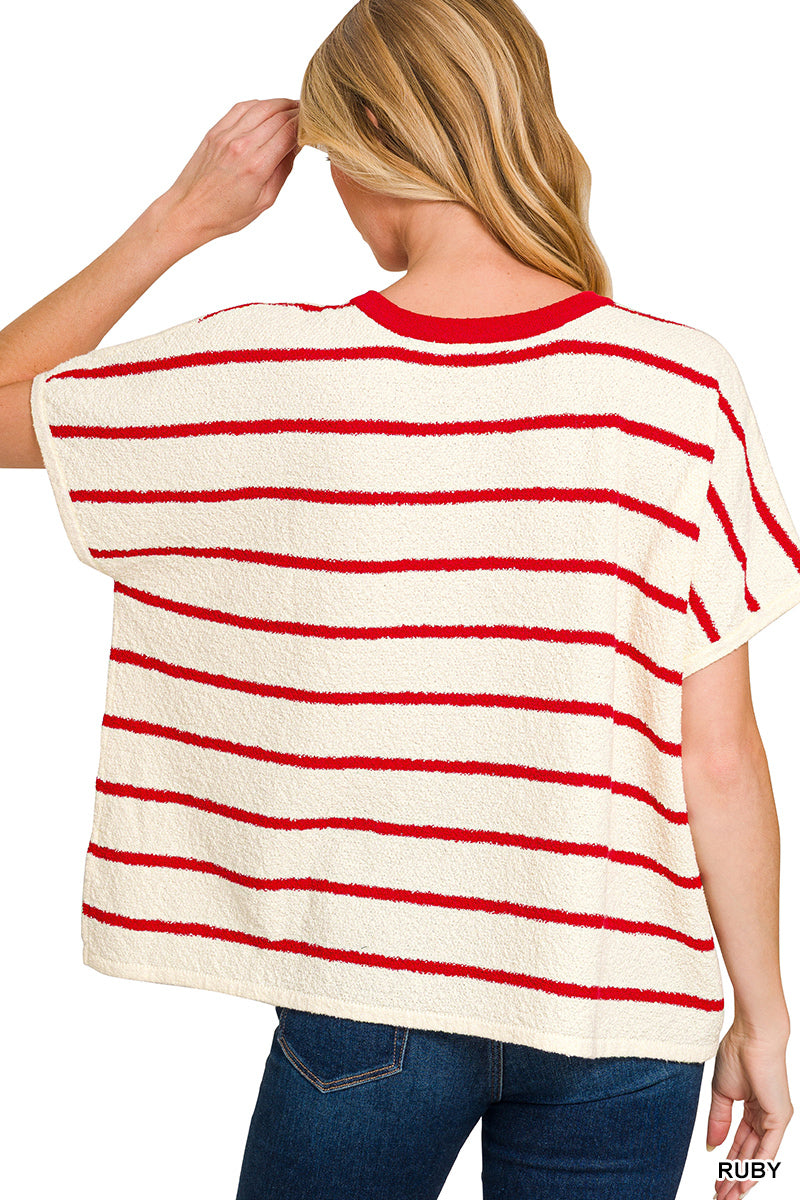 Oversize Stripe Soft Top
