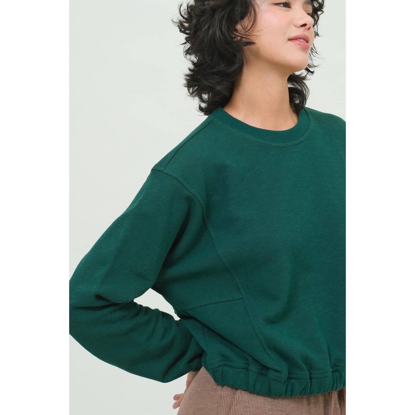 Cropped Pullover Sweatshirt