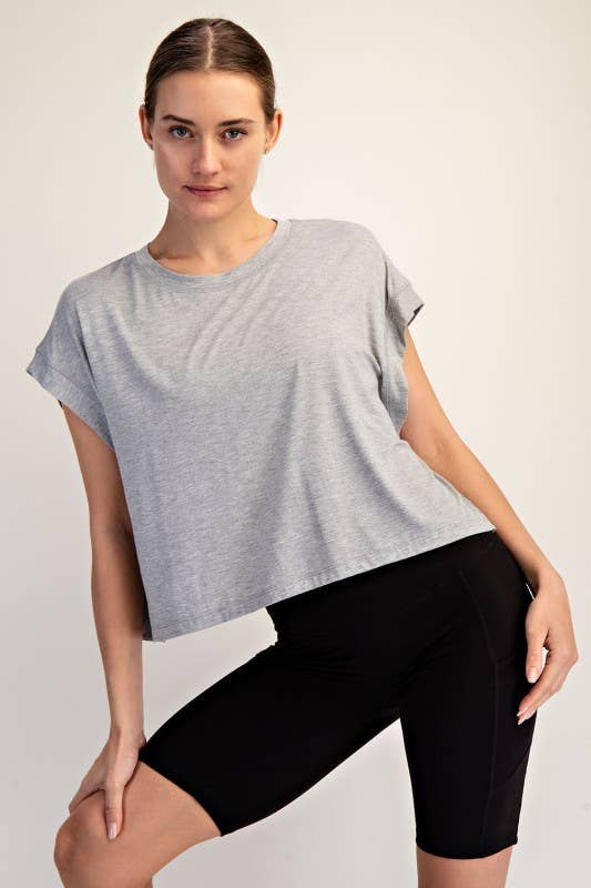 Short Sleeve Open Back Top