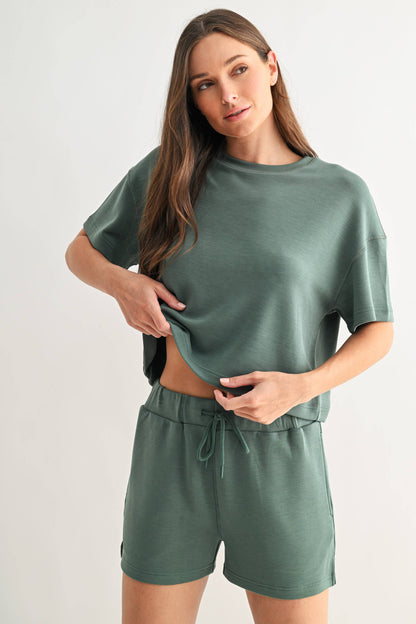 Pale Yellow Classic Shorts Set