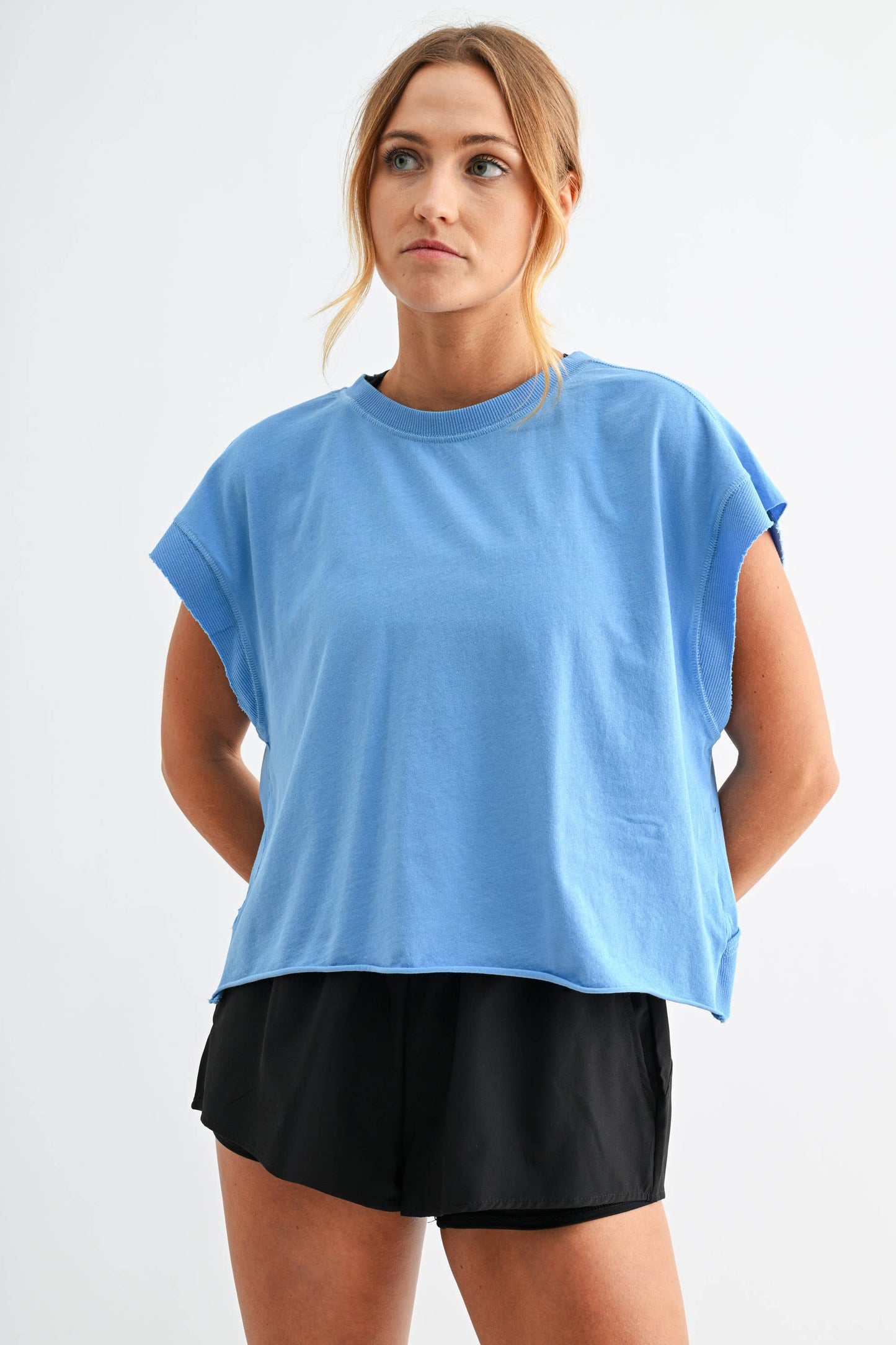 Plum Pink Open Back Pima Cotton Top