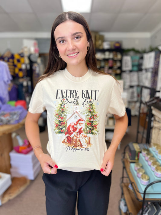 Every Knee Shall Bow Christmas Tee
