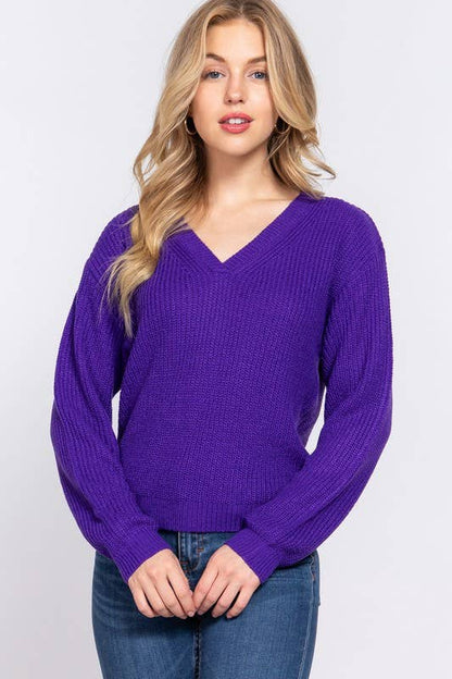 Long Sleeve V-neck Sweater