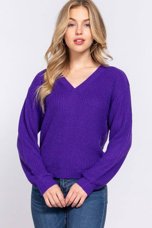 Long Sleeve V-neck Sweater