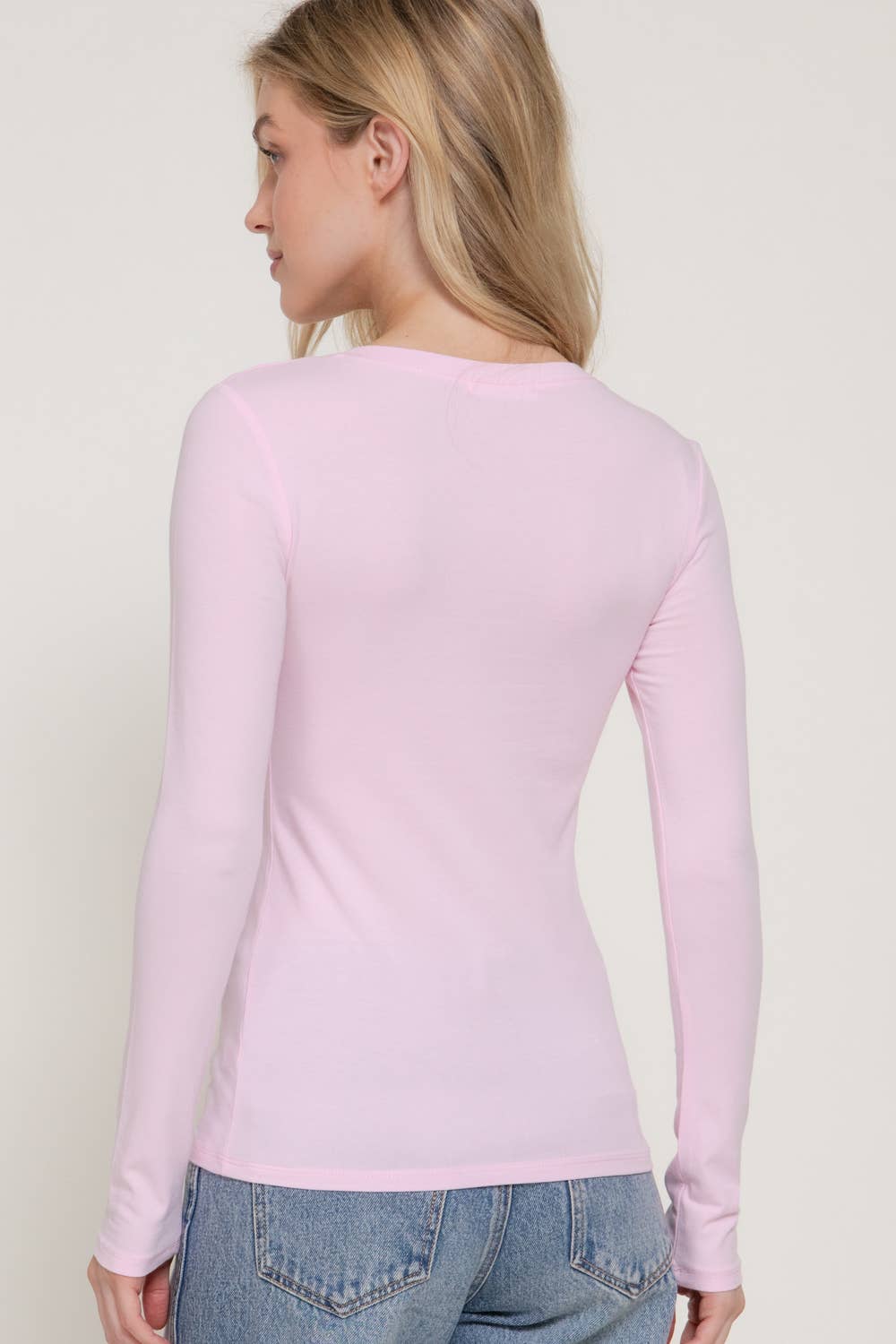Long Sleeve Crew Neck Cotton Spandex Jersey Top