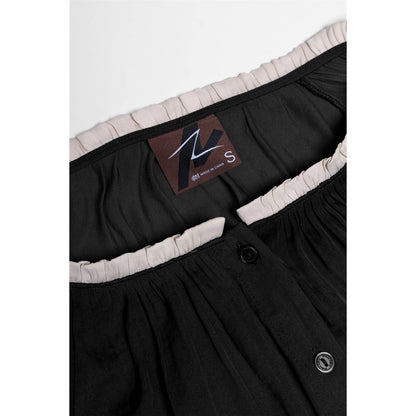 Abstract Applique Popover Blouse