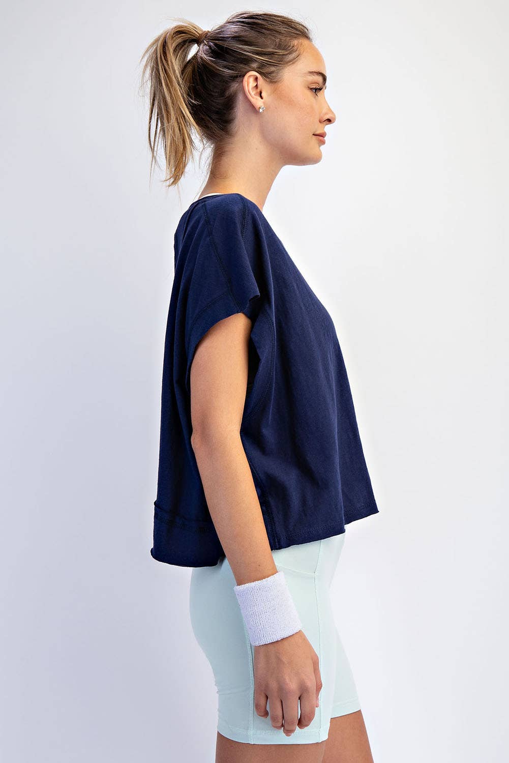 Clover Green Cotton Slub Open Back Top