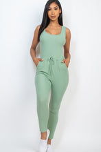 Load image into Gallery viewer, Ribbed Sleeveless Drawstring catsuits Jumpsuit