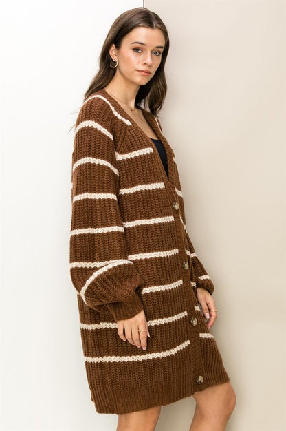 Made for Style Oversized Striped Sweater Cardigan