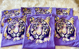 Abstract Purple & Gold Tiger Tee or Tank