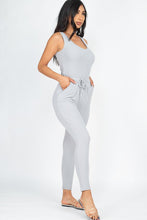 Load image into Gallery viewer, Ribbed Sleeveless Drawstring catsuits Jumpsuit