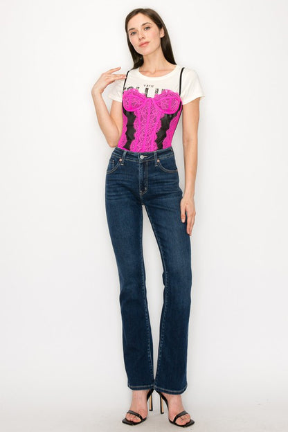 HIGH RISE SKINNY BOOTCUT JEANS