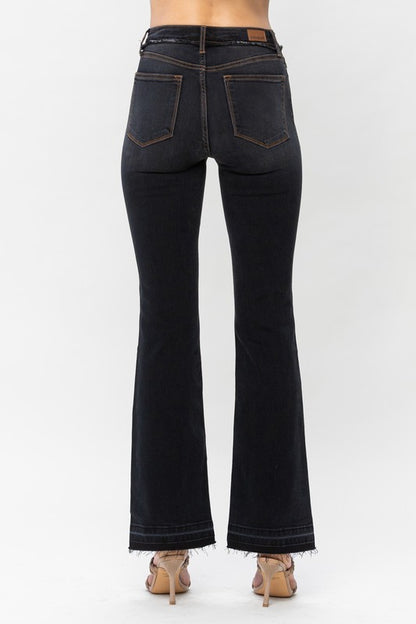 Judy Blue Black High Waist Release Hem Slim Bootcut