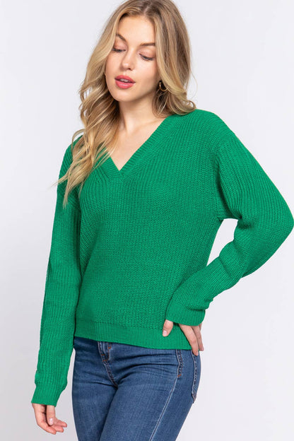 Long Sleeve V-neck Sweater