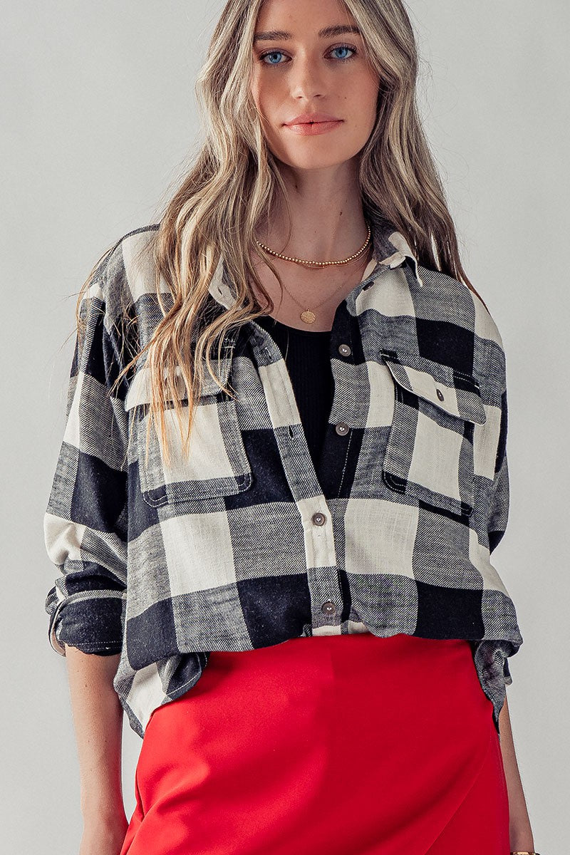 Plaid Flannel Button Down Shirt