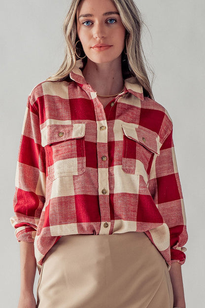 Plaid Flannel Button Down Shirt