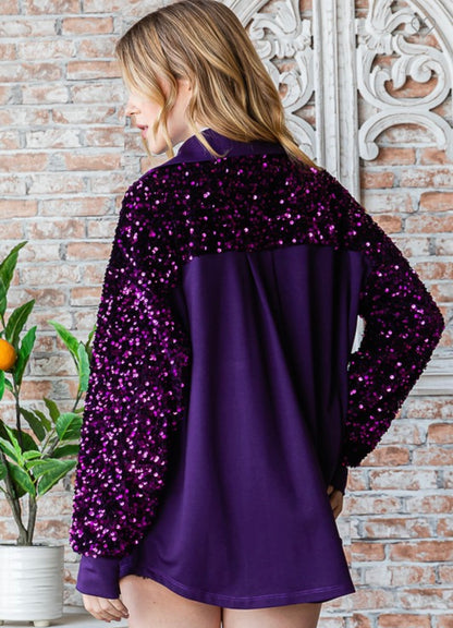 Purple Sequin Shacket