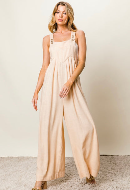 Oatmeal Front Pocket Wide Leg Jumpsuit