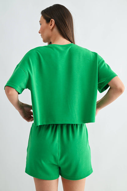 Pale Yellow Classic Shorts Set