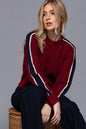 Long Sleeve Round Neck Sleeve Line Detail Sweater