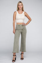 Load image into Gallery viewer, Acid Washed High Waist Frayed Hem Straight Pants