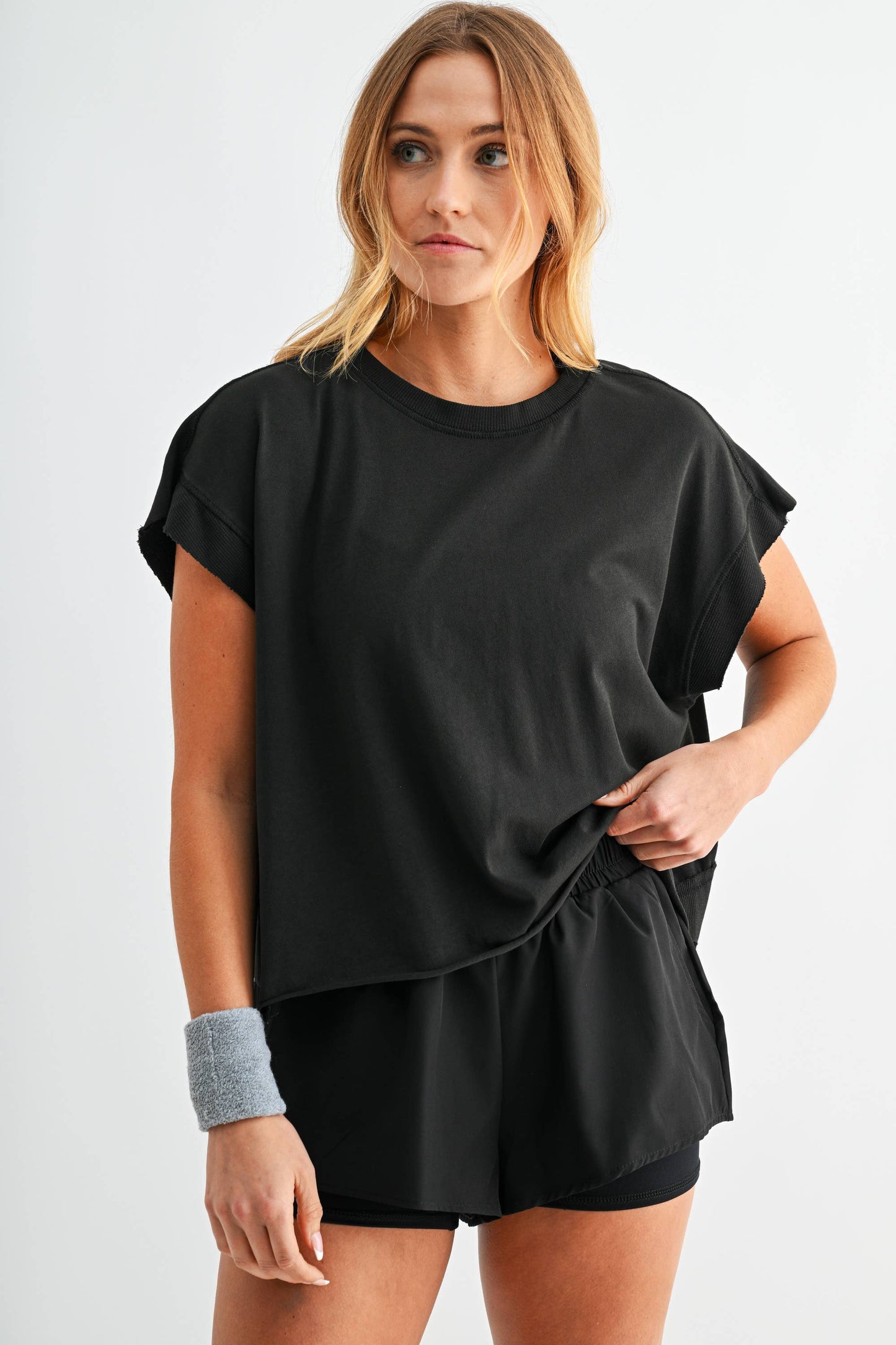 Plum Pink Open Back Pima Cotton Top