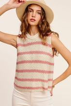 Load image into Gallery viewer, Chunky Stripe Sleeveless Sweater Top