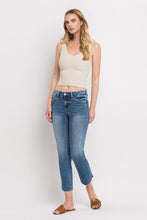Load image into Gallery viewer, Mid Rise Crop Slim Straight Jeans
