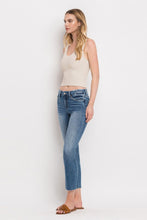 Load image into Gallery viewer, Mid Rise Crop Slim Straight Jeans