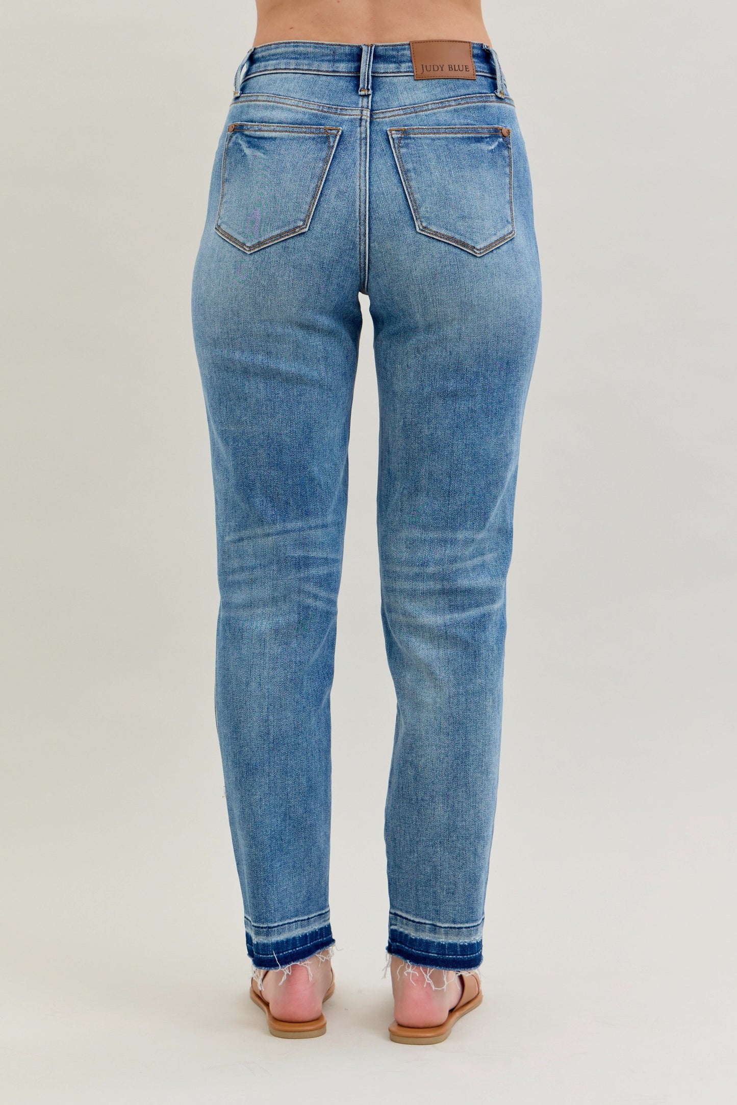 Judy Blue Mid Rise Released Hem Boyfriend Jeans