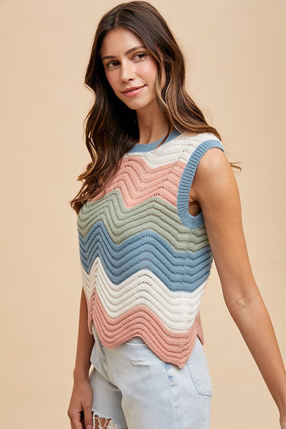 Sunset Waves Sweater Tank
