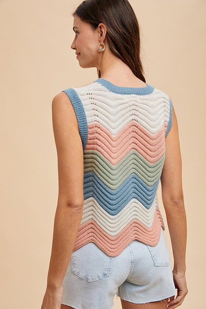 Sunset Waves Sweater Tank