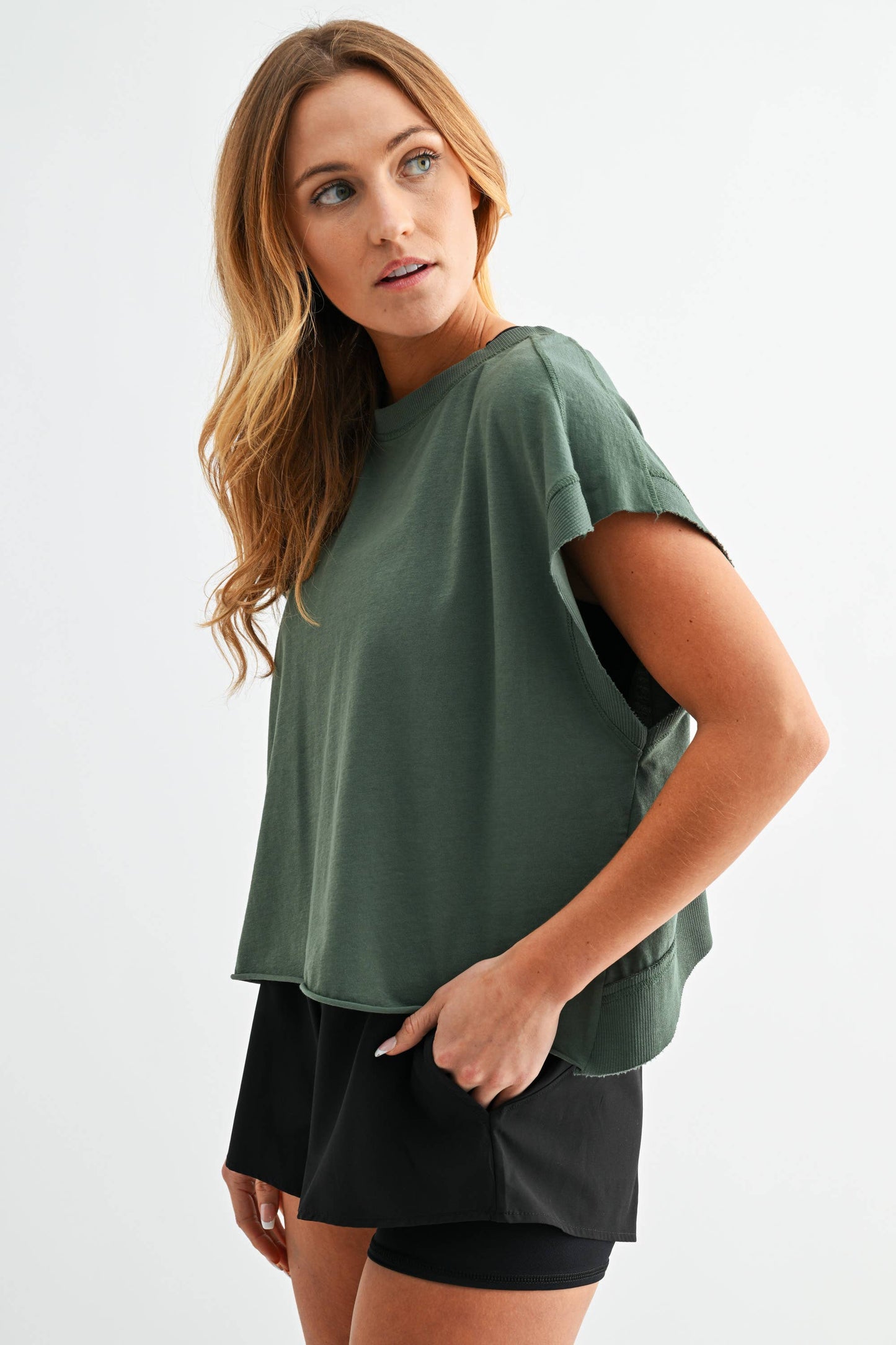 Plum Pink Open Back Pima Cotton Top