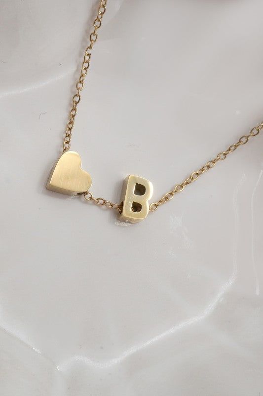 18k Stainless Steel Tarnish Free Initial Necklace