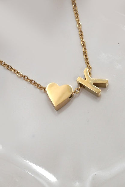 18k Stainless Steel Tarnish Free Initial Necklace