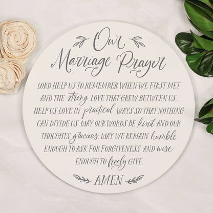 Marriage Prayer Round Wooden Sign