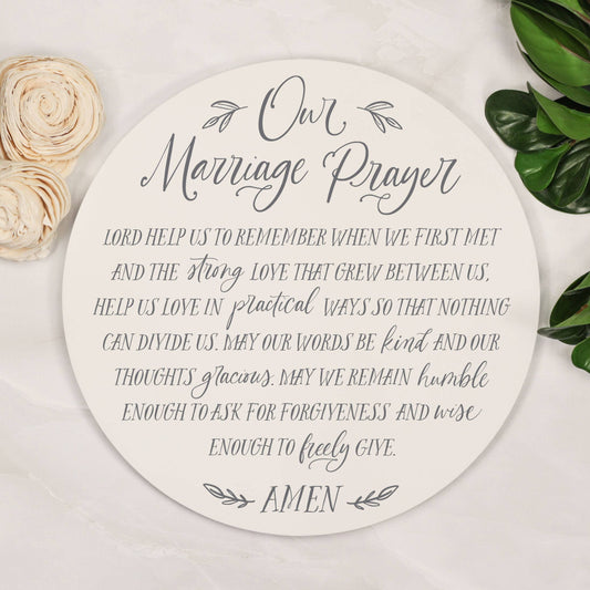 Marriage Prayer Round Wooden Sign