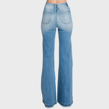 Petite Length High Rise 70's Inspired Flare Jeans