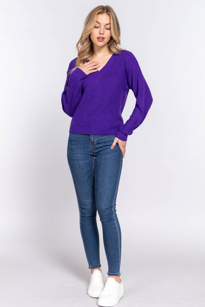 Long Sleeve V-neck Sweater