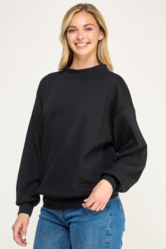 Mockneck Relaxed Fit Sweatshirt