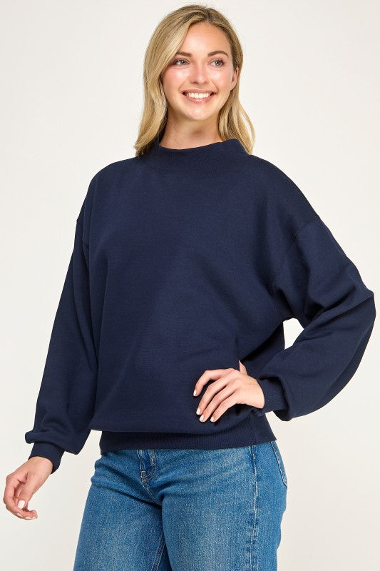 Mockneck Relaxed Fit Sweatshirt