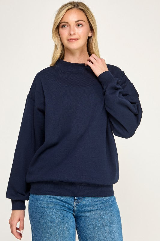 Mockneck Relaxed Fit Sweatshirt