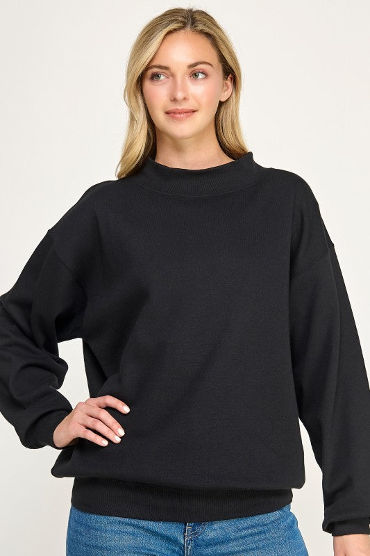 Mockneck Relaxed Fit Sweatshirt