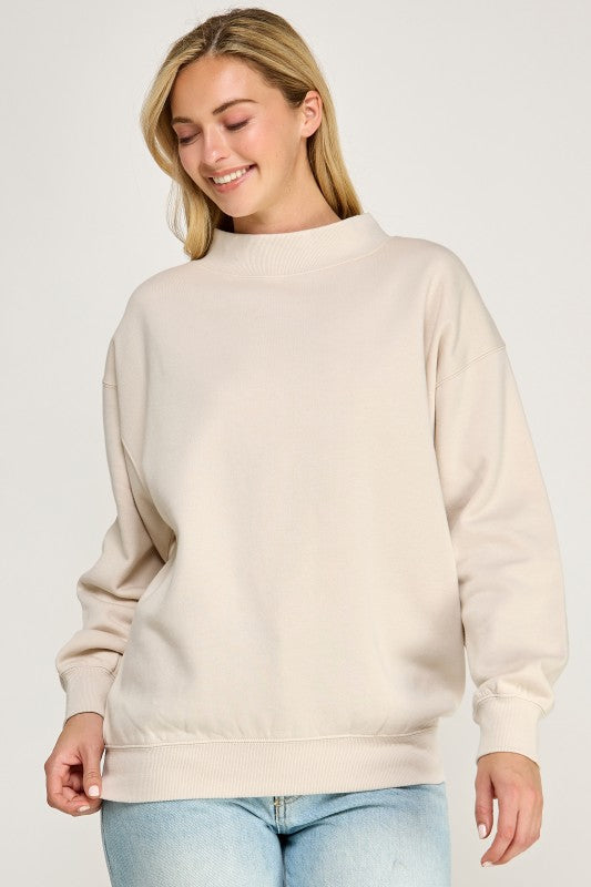 Mockneck Relaxed Fit Sweatshirt