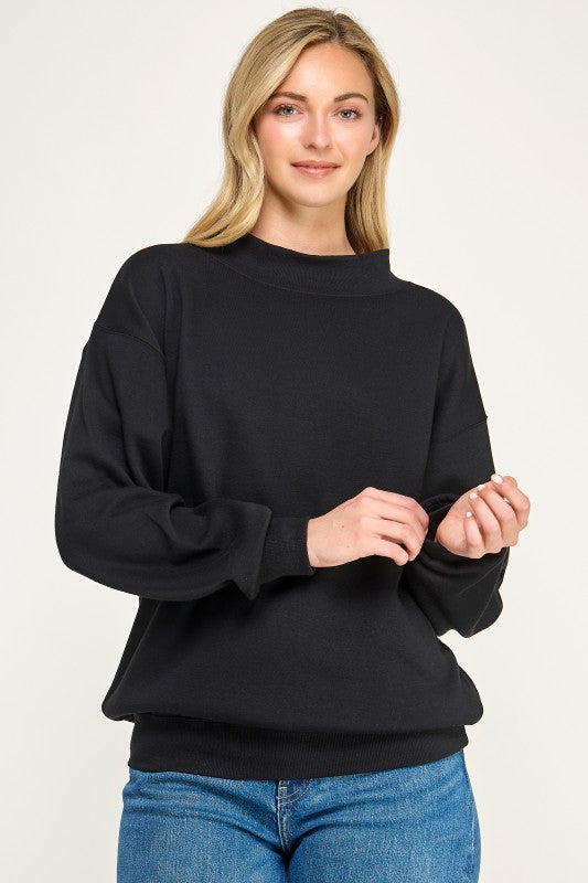 Mockneck Relaxed Fit Sweatshirt