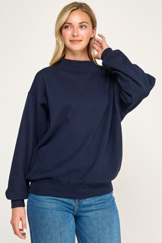 Mockneck Relaxed Fit Sweatshirt